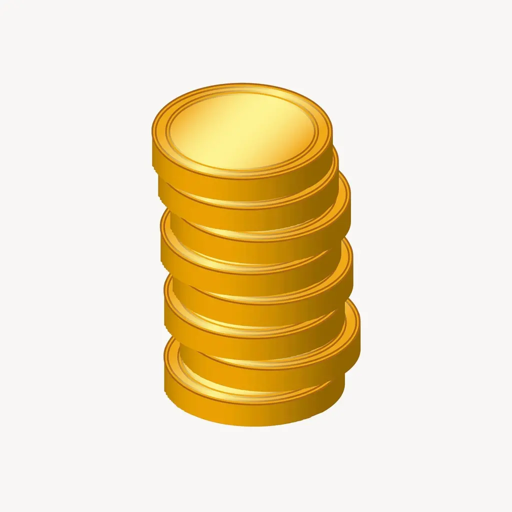 Stack of shiny gold coins representing cents Image depicting cent.