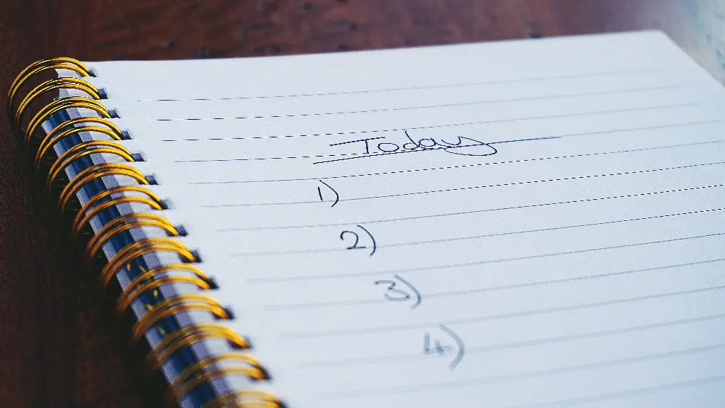 Notebook with a to-do list for today. Image depicting list.