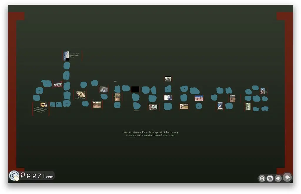 Presentation with images and text in a rectangle layout. Image depicting rectangle.